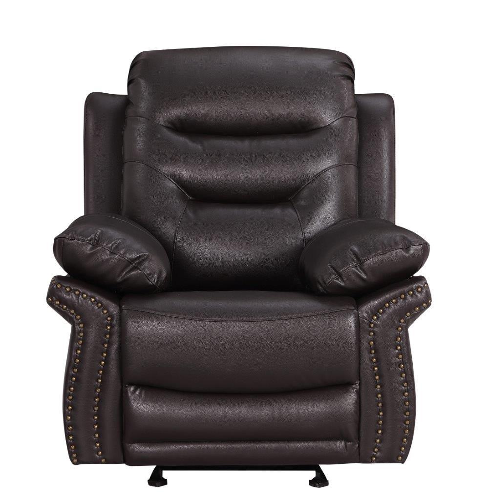 

    
Brown Leather Air / Match Recliner Chair Global United 9392
