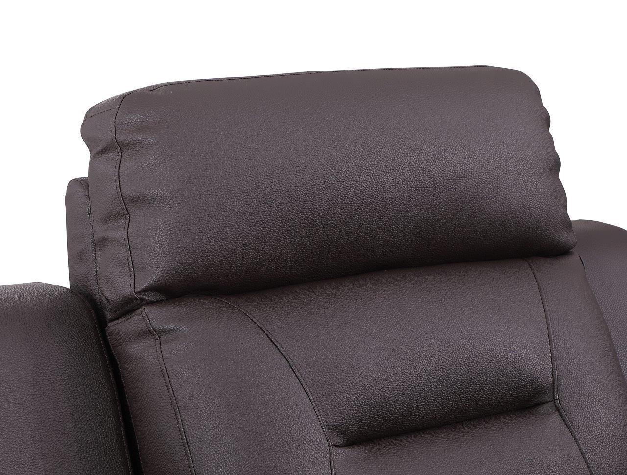 

    
 Shop  Contemporary Brown Leather Gel / Match Recliner Armchair Global United 9408
