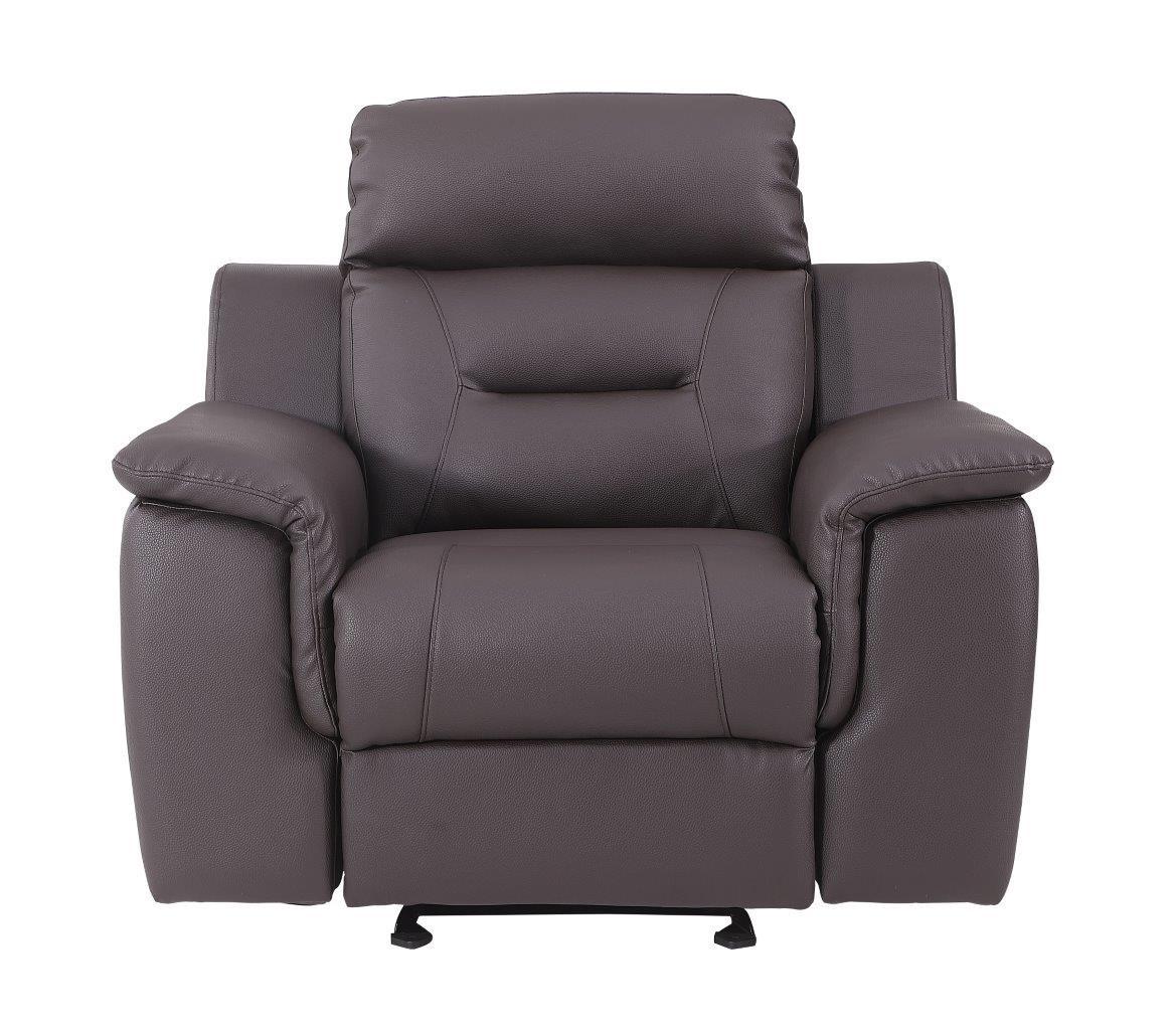 

    
Contemporary Brown Leather Gel / Match Recliner Armchair Global United 9408
