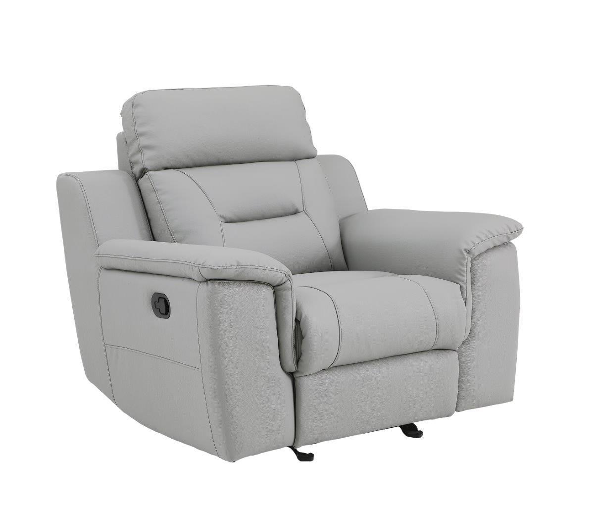 

    
Contemporary Gray Leather Gel / Match Recliner Armchair Global United 9408

