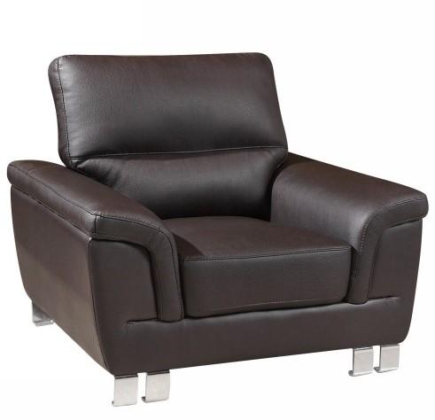 Contemporary Chair 9412 9412-BROWN-CH in Brown Leatder Gel / Match