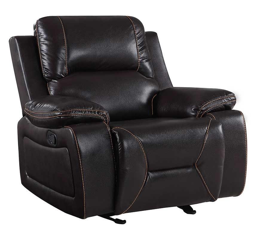 

    
Modern Brown Leather Air / Match Recliner Chair Global United 9422
