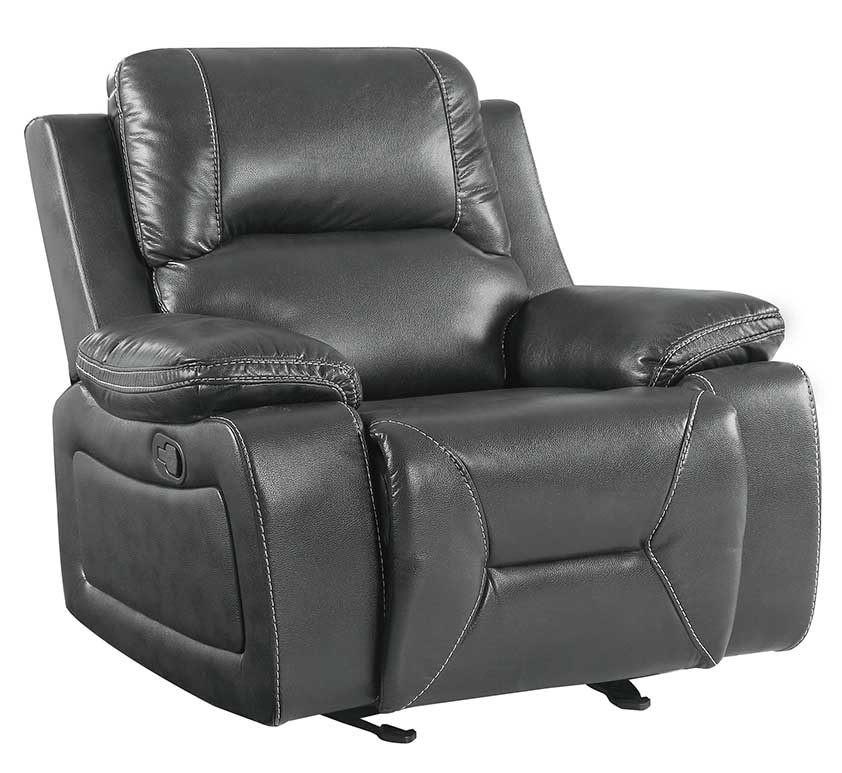 

    
Modern Gray Leather Air / Match Recliner Chair Global United 9422
