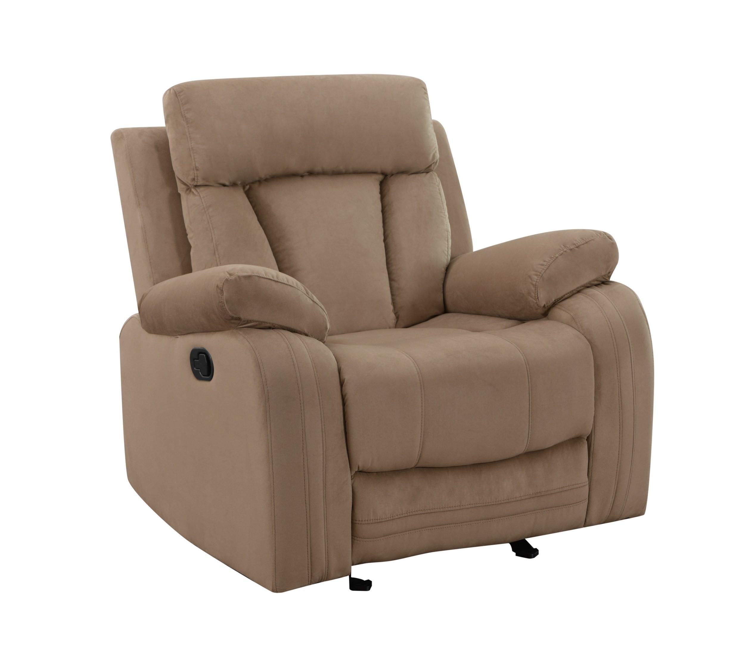 Contemporary Recliner Chair 9760 9760-BEIGE-CH in Beige Microfiber