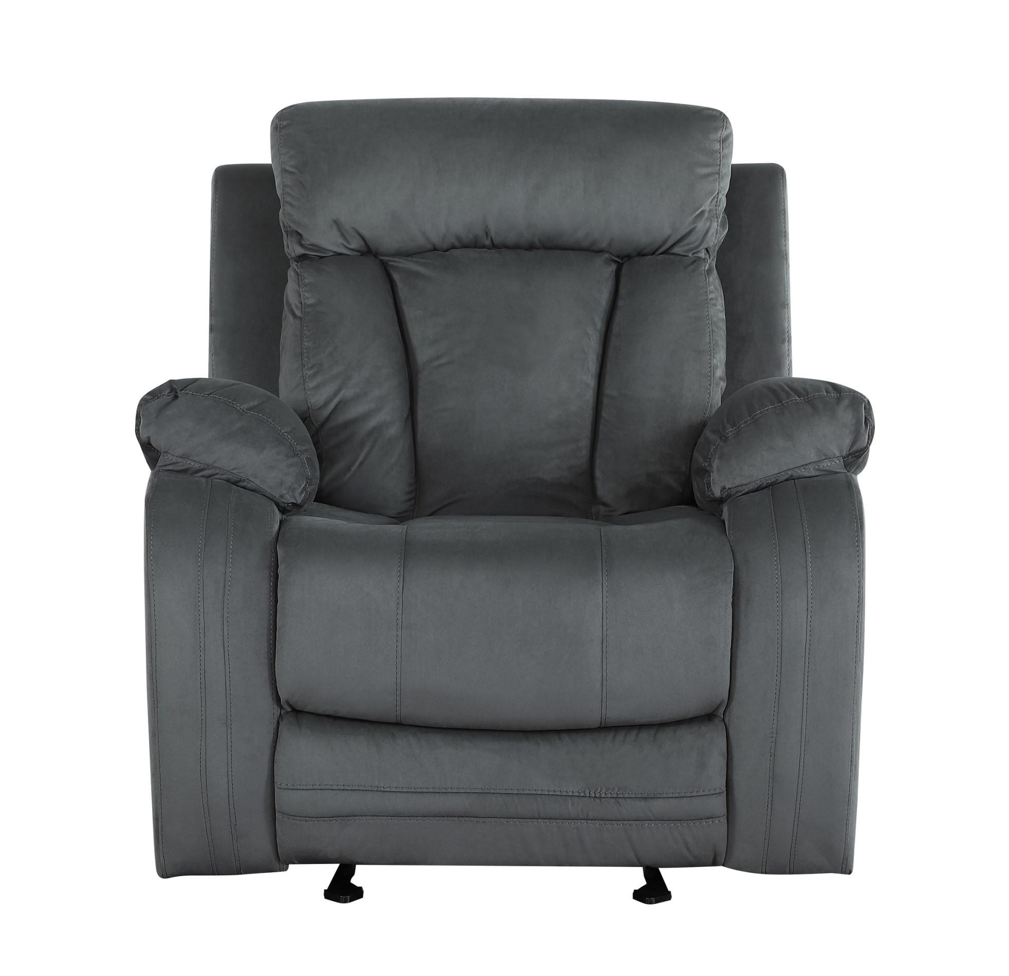 

    
Contemporary Gray Microfiber Recliner Chair Global United 9760

