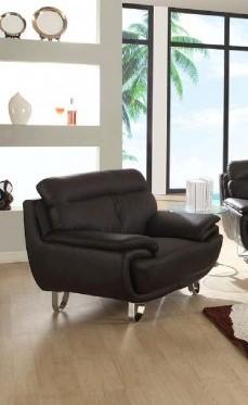 

    
Contemporary Brown Leather Match Chair Global United A159
