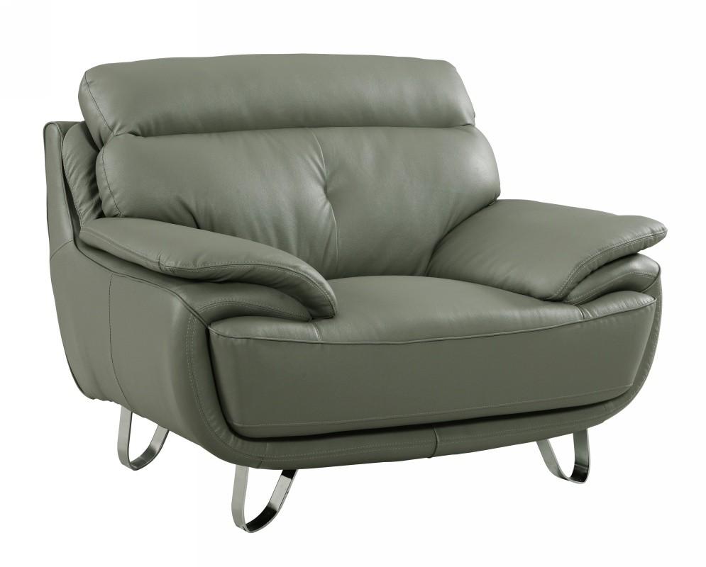 Contemporary Chair A159 A159-GRAY-CH in Gray Leatder Match