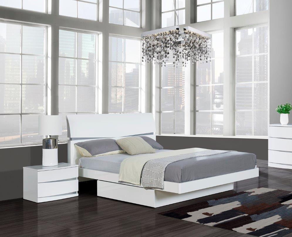 

    
Modern Glossy White Finish King Size Bedroom Set 3 Pc AURORA-WH Global USA
