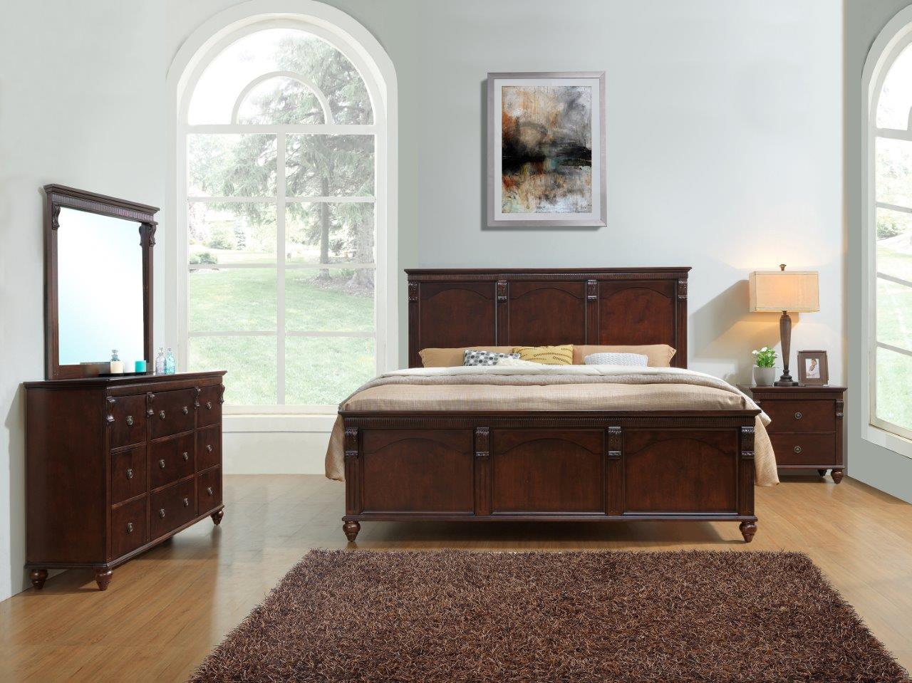 

    
Global Furniture Buckingham Traditional Mahogany Finish Queen Bedroom Set 5 Pcs
