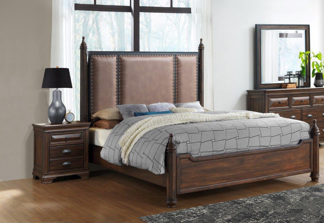 

    
Global Furniture Cassandra Traditional Walnut Acacia Wood Queen Bedroom Set 3Pcs
