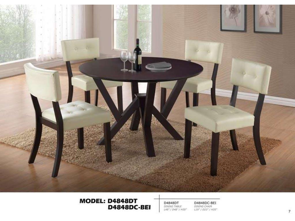 

    
Global Furniture USA D4848 Dining Sets Cappuccino D4848DT-&amp;-D4848DC-BEI 5Pcs
