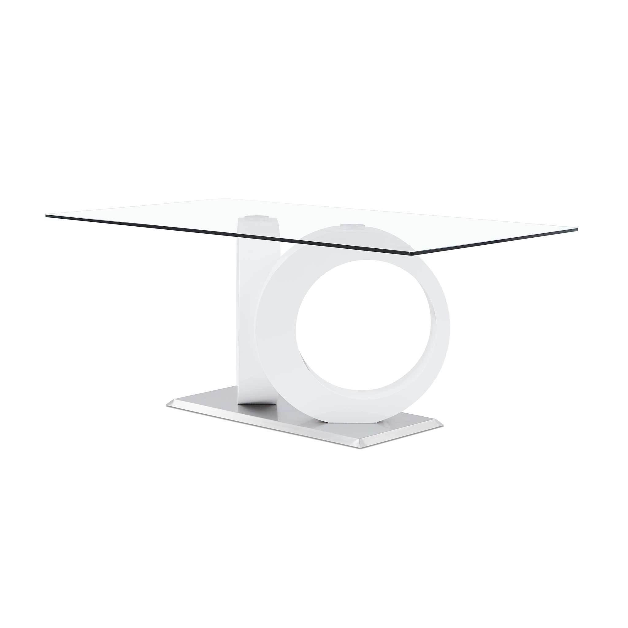 

        
Global Furniture USA D9002DT Dining Table Set Clear/White/Black Polyurethane 00887179013570
