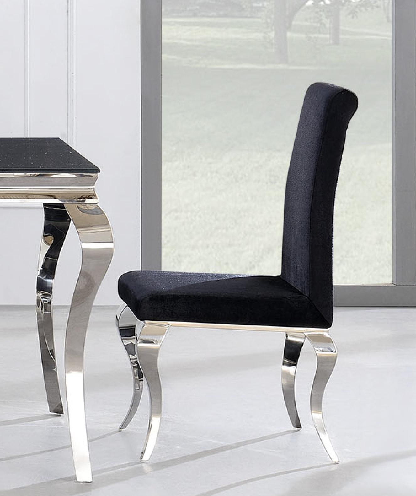 

    
D858DC-Set-2 D858DC Black Velvet & Chrome Dining Chairs Set 2Pcs Global USA
