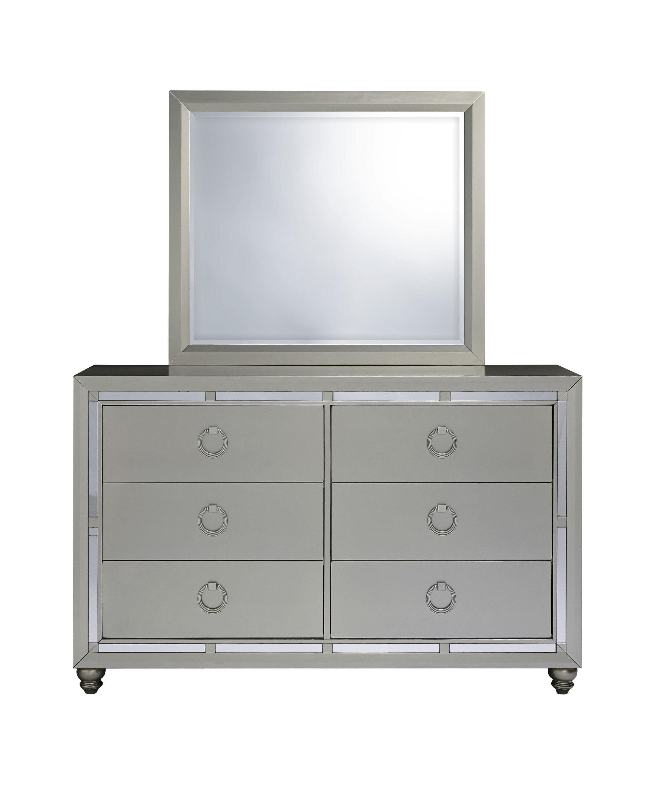 

                    
Buy RILEY Casual Silver Finish w/ Mirror Accents King Bedroom Set 5Pcs Global US
