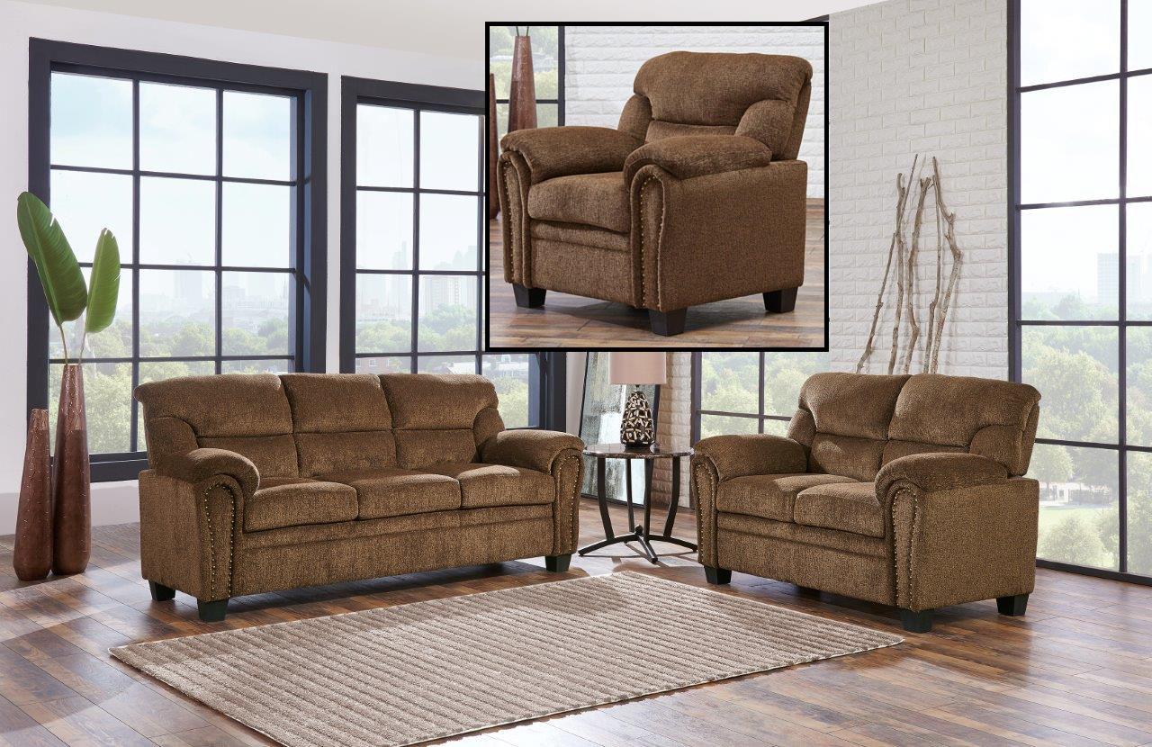 

    
Global Furniture U1058KD Modern Jasmine Tobacco Fabric Living Room Set 3Pcs
