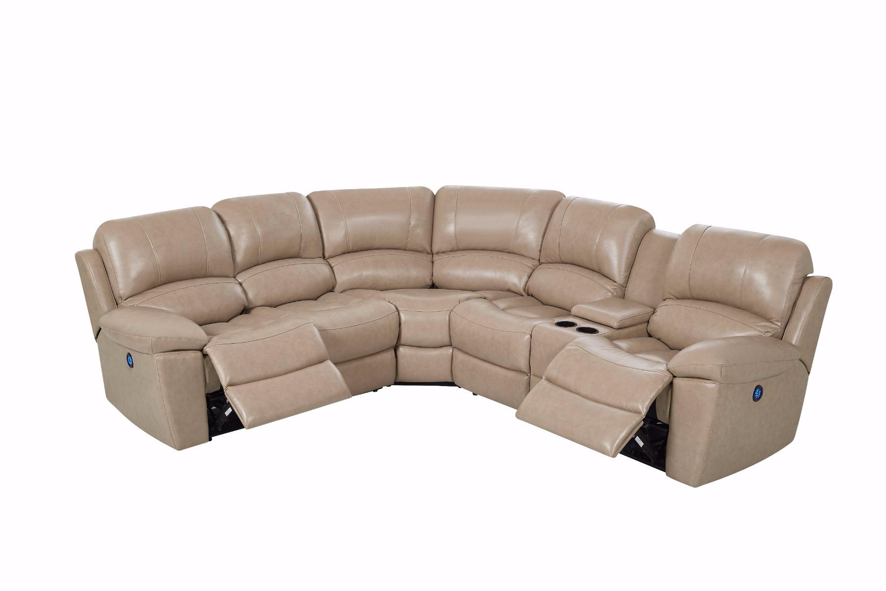 

                    
Buy Global Furniture U15026 Glove Tan Leather Reclining Sectional Sofa Modern
