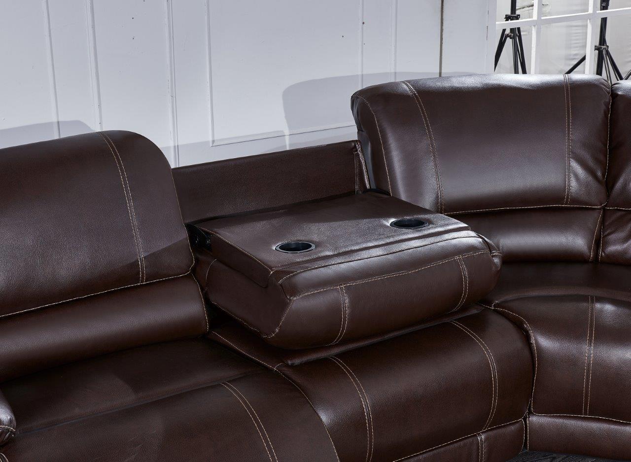

        
Global Furniture USA U1953 Reclining Sectional Brown leather gel 00887179039815
