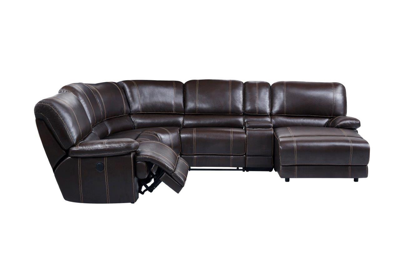 

    
Global Furniture U1953-SEC/CHAISE Brown Leather Gel Reclining Sectional w/Chaise
