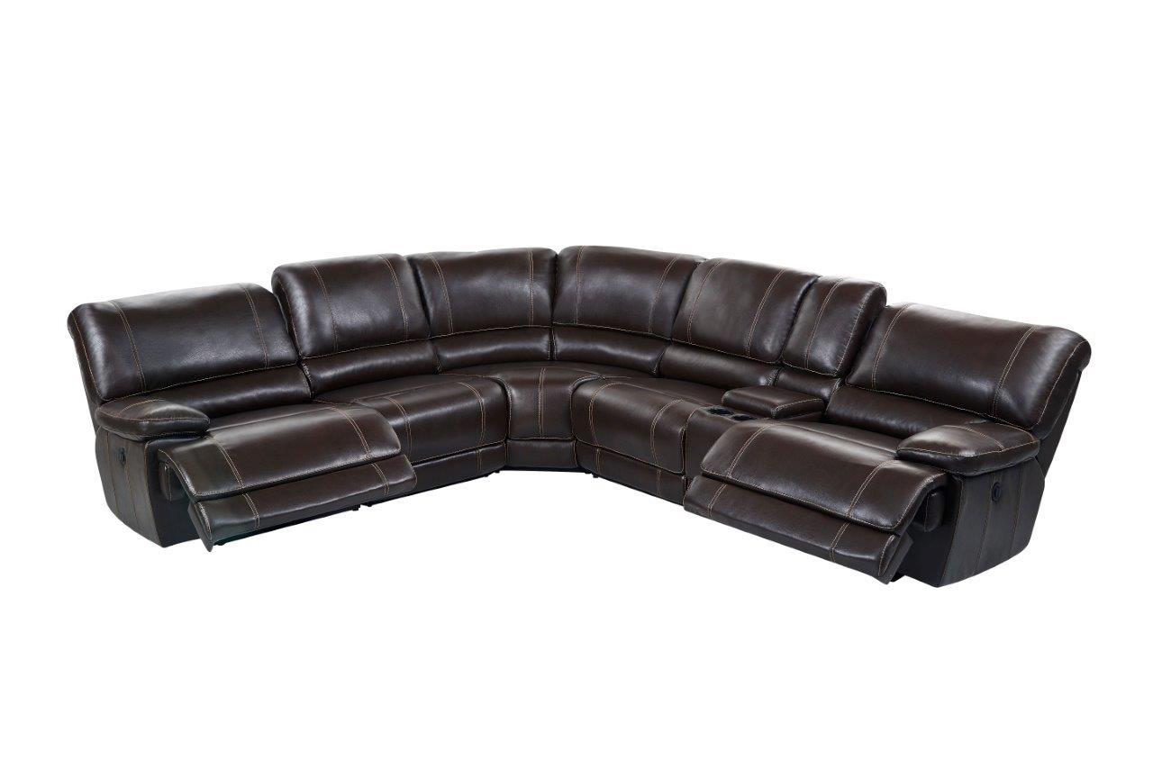 

    
Global Furniture U1953-SEC Contemporary Brown Leather Gel Reclining Sectional
