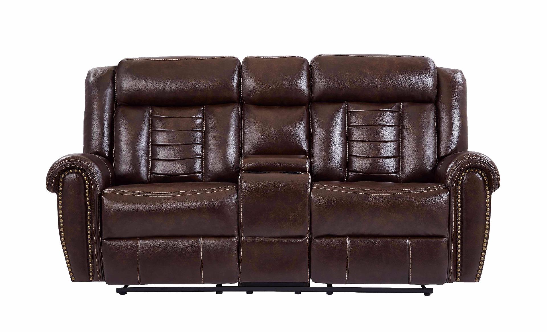 

    
U2101B -Sofa Set-2 Global Furniture U2101B Modern Chocolate Leather Gel Reclining Sofa Set 2Pcs
