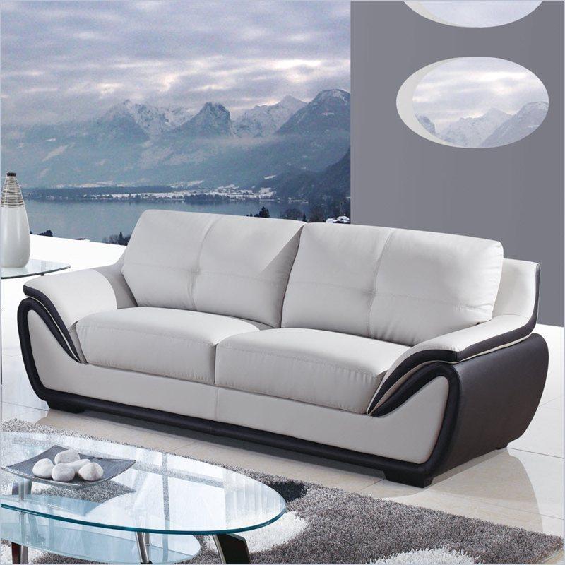 

    
Global Furniture U3250 Light Grey Polyurethane/Black Bonded Leather Sofa Set 3Pcs
