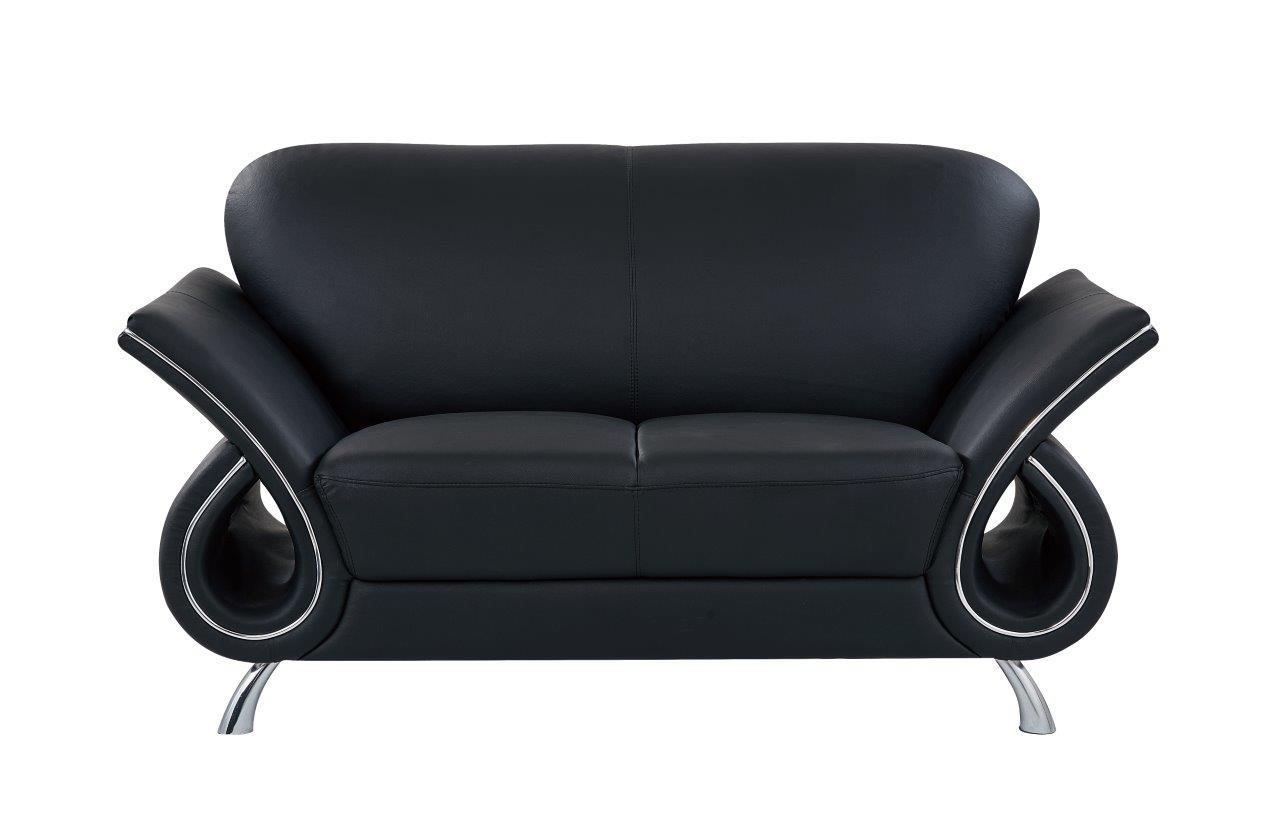 

    
U559 BL  -Sofa Set-2 Global Furniture U559 BL Modern Black Leather w/ Chrome Accents Sofa Set 2 Pcs
