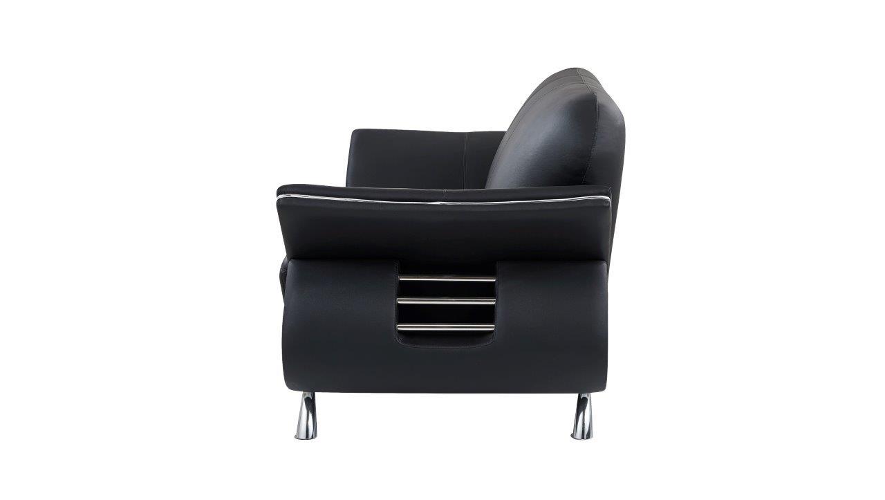 

        
00887179001966Global Furniture U559 BL Modern Black Leather w/ Chrome Accents Sofa Set 3 Pcs
