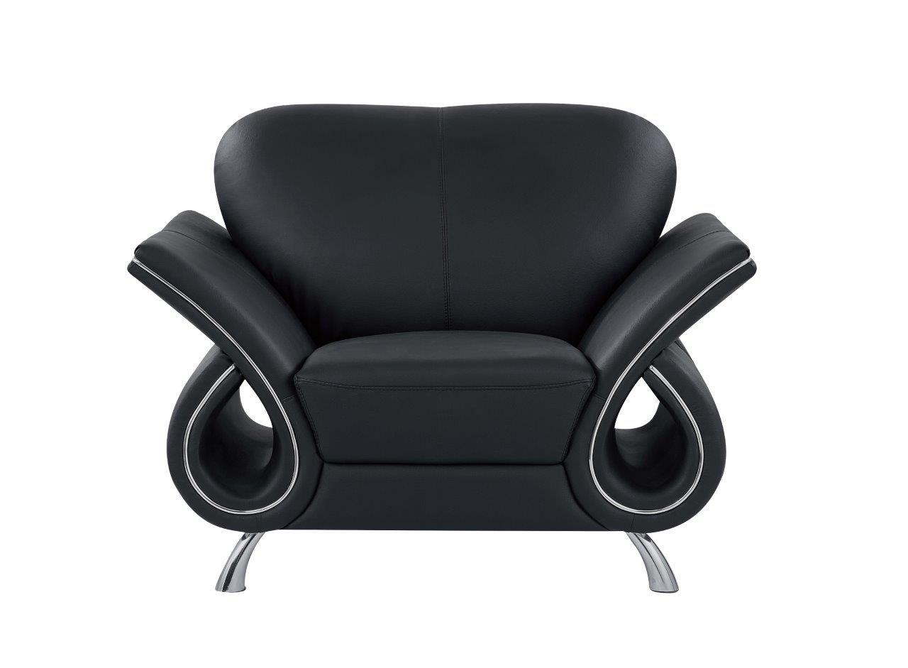 

    
U559 BL  -Sofa Set-3 Global Furniture U559 BL Modern Black Leather w/ Chrome Accents Sofa Set 3 Pcs
