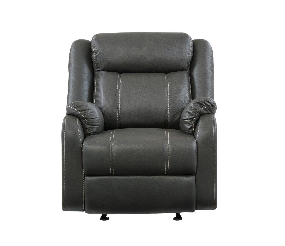 

        
00887179017691Global Furniture U7303 GR Gin Rummy Chacroal Leather Gel Reclining Sofa Set 3Pcs
