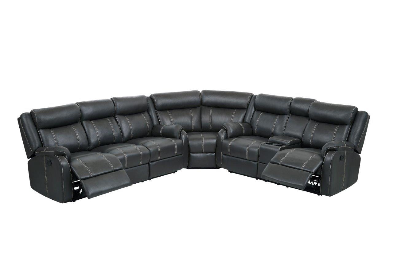 

    
Global Furniture U7303C-GR-SEC Gin Rummy Charcoal Leather Gel Sectional Recliner
