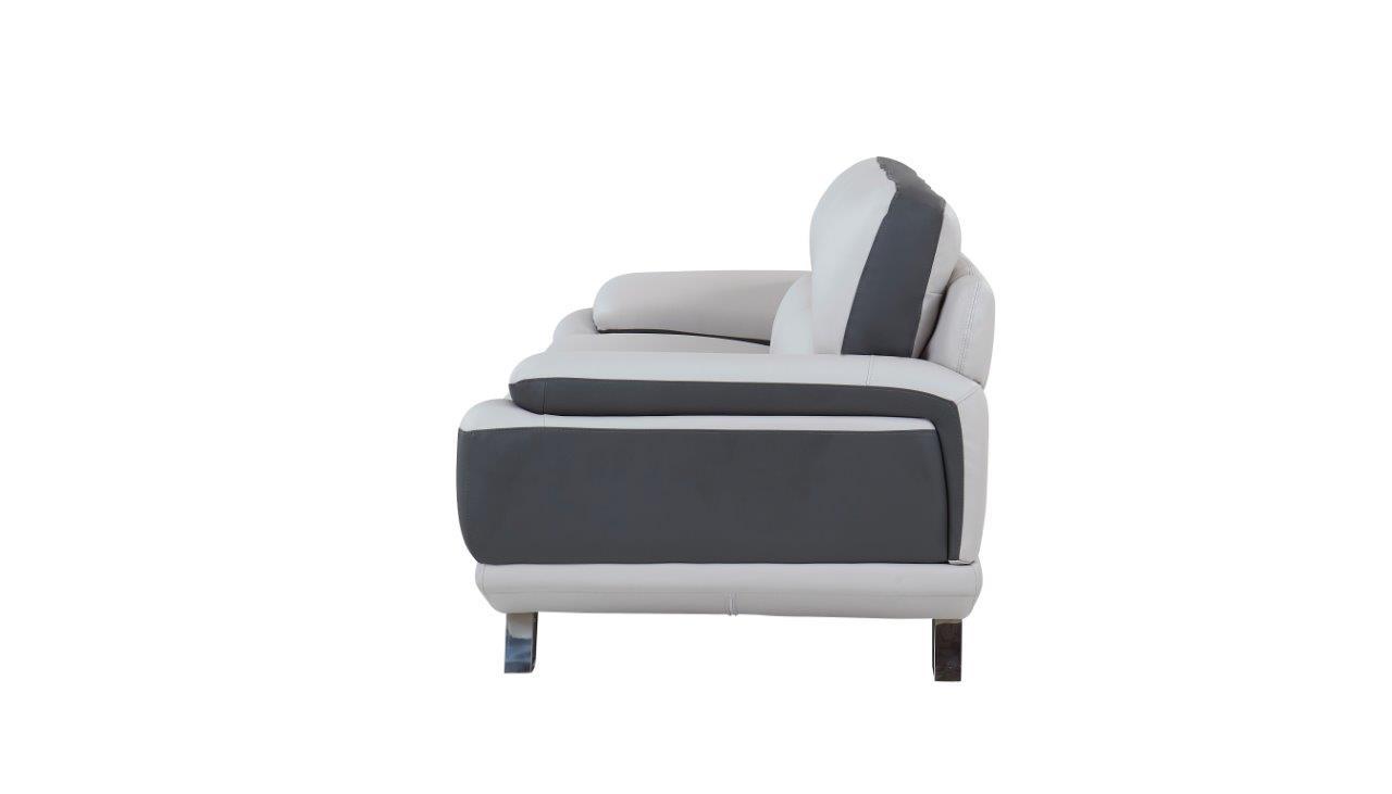 

    
U7330 -Sofa Set-3 Global Furniture U7330 Natalie Light Grey/ Dark Grey Bonded Leather Sofa Set 3Pcs
