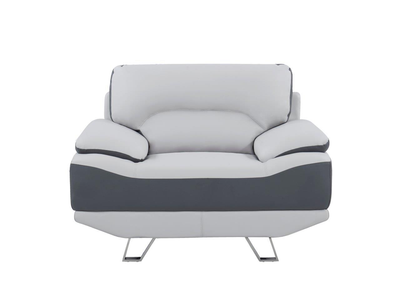 

                    
Buy Global Furniture U7330 Natalie Light Grey/ Dark Grey Bonded Leather Sofa Set 3Pcs
