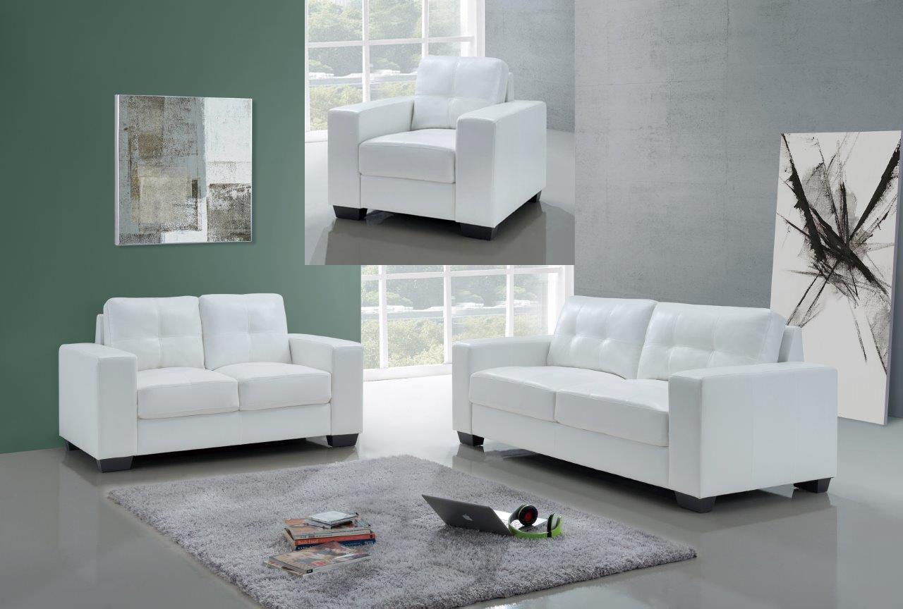 

    
Global Furniture U803 WH Modern White Leather Gel Living Room Sofa Set 3 Pcs
