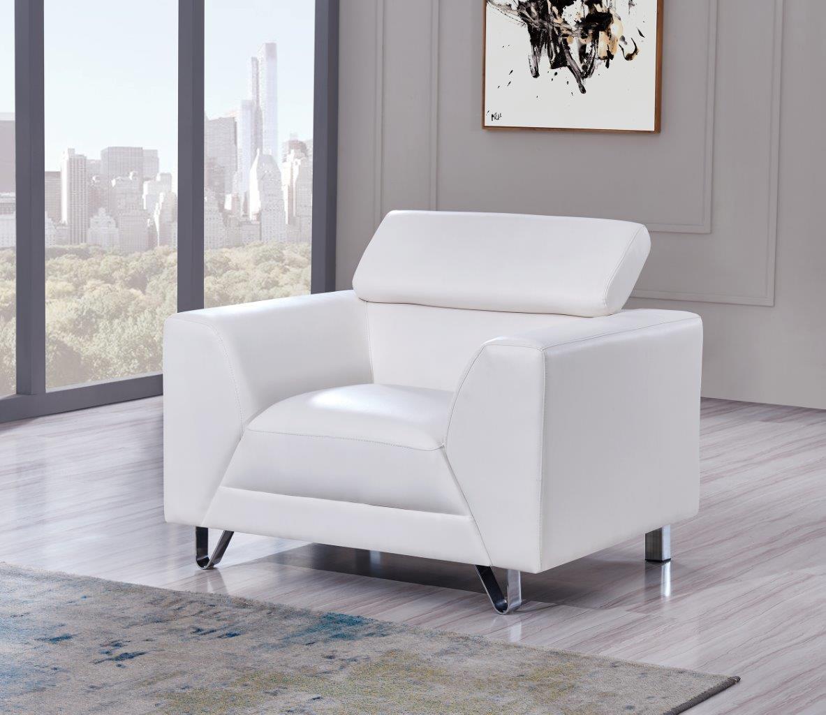 

        
00887179029380U8210 Ultra-modern Look White Leather Gel Sofa Set 3Pcs Global USA
