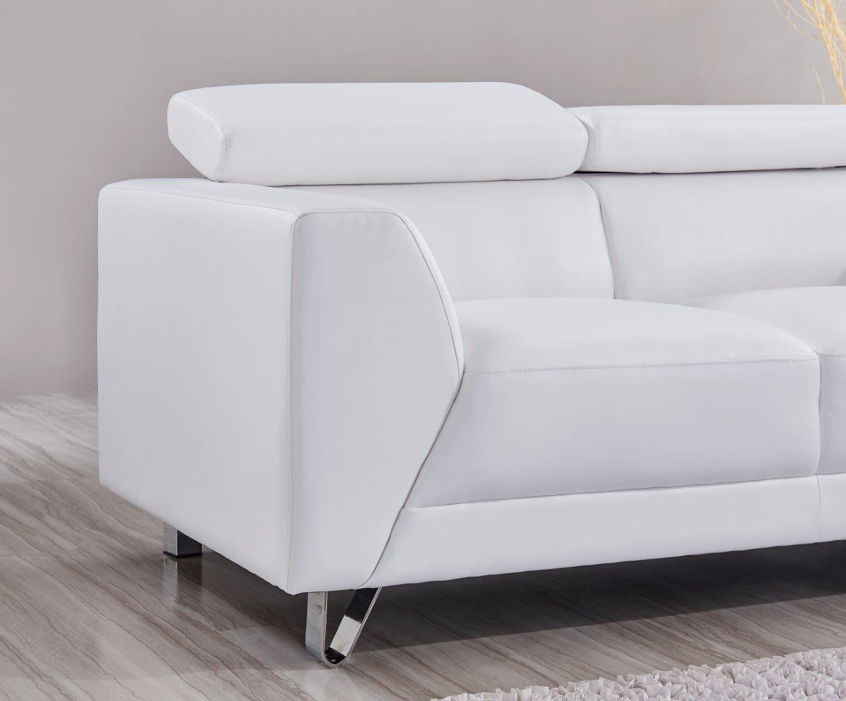 

    
U8210 - PLUTO WHITE - S/L/CH U8210 Ultra-modern Look White Leather Gel Sofa Set 3Pcs Global USA

