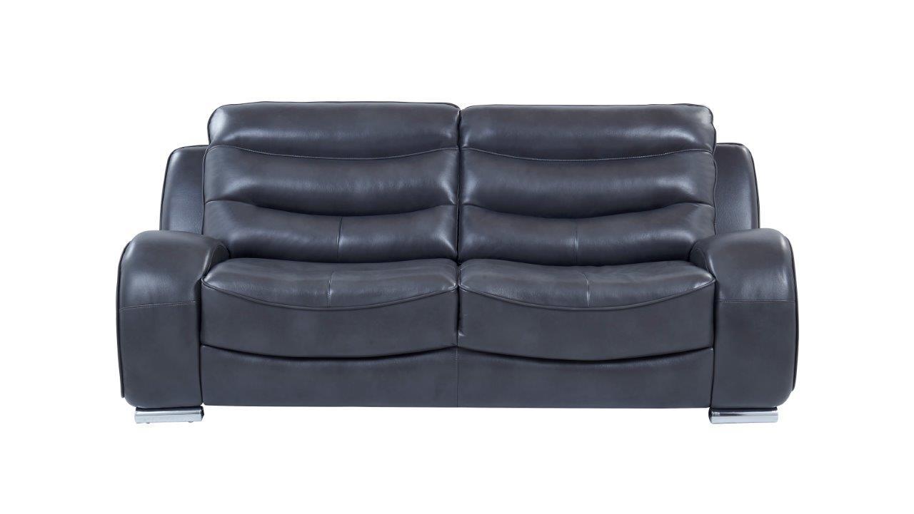 

    
Global Furniture U8340 Contemporary Grey Leather Gel Living Room Sofa Set 2 Pcs
