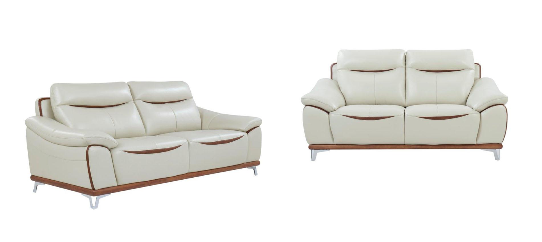 

    
Global Furniture U8351 Contemporary Pearl & Auburn Leather Gel Sofa Set 2 Pcs
