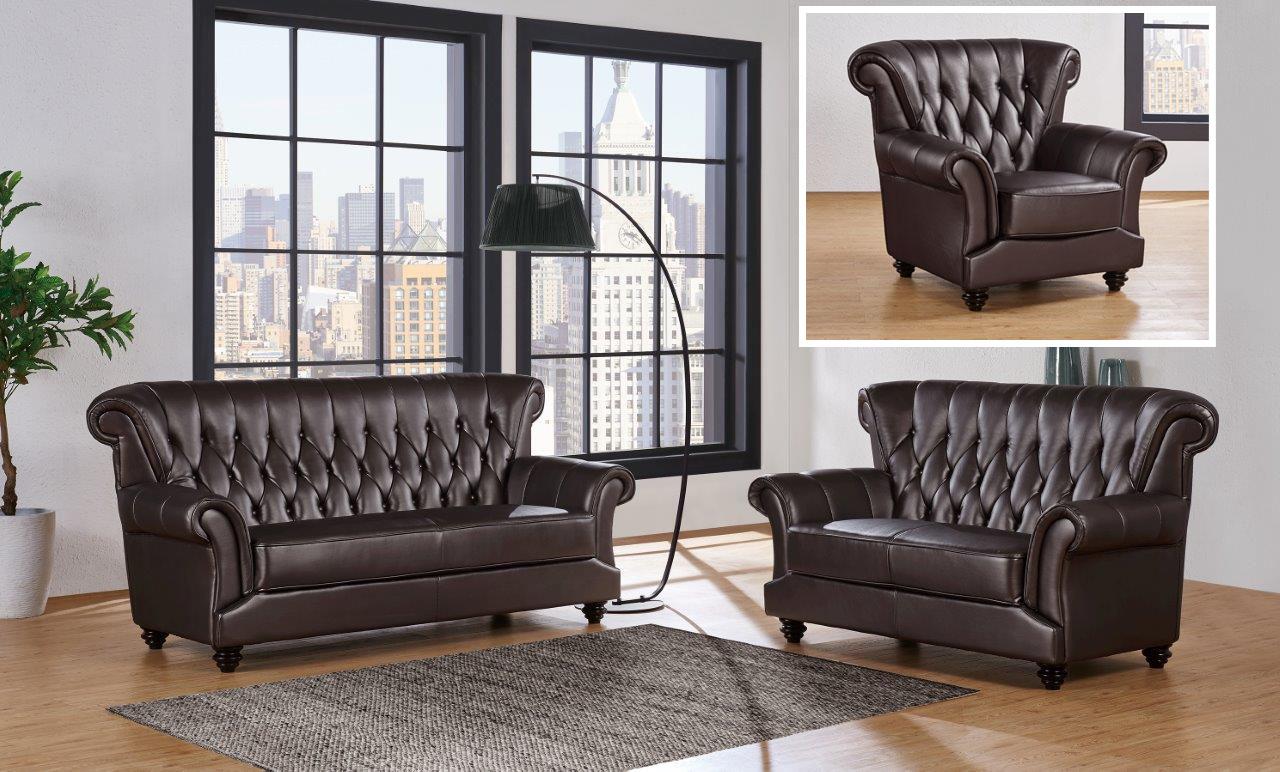 

    
Global Furniture U8630 BR Contemporary Coffee Leather Gel Sofa Set 3Pcs
