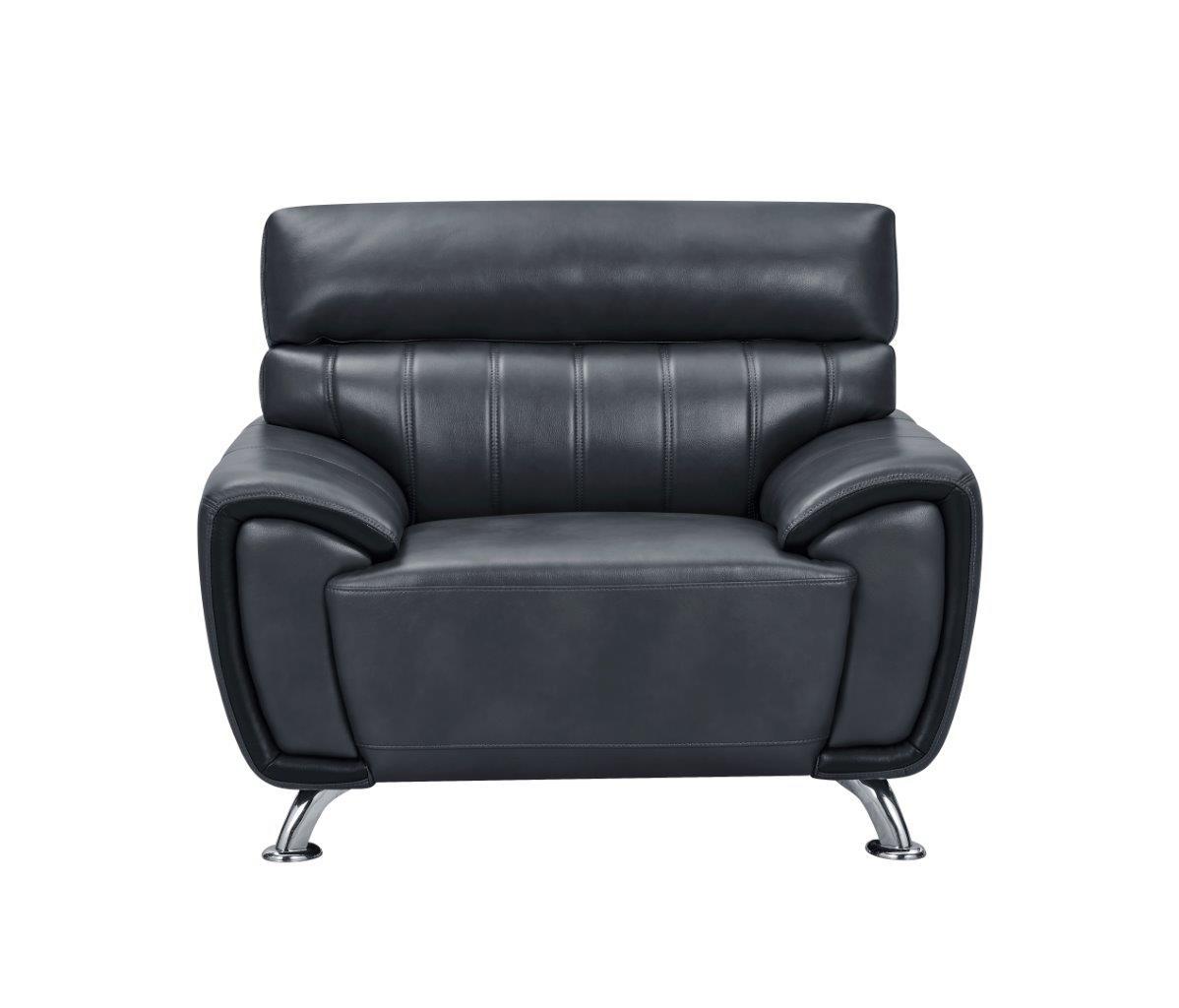 

                    
Buy Global Furniture U8750 GR Contemporary Black Leather Gel Sofa Set 3Pcs
