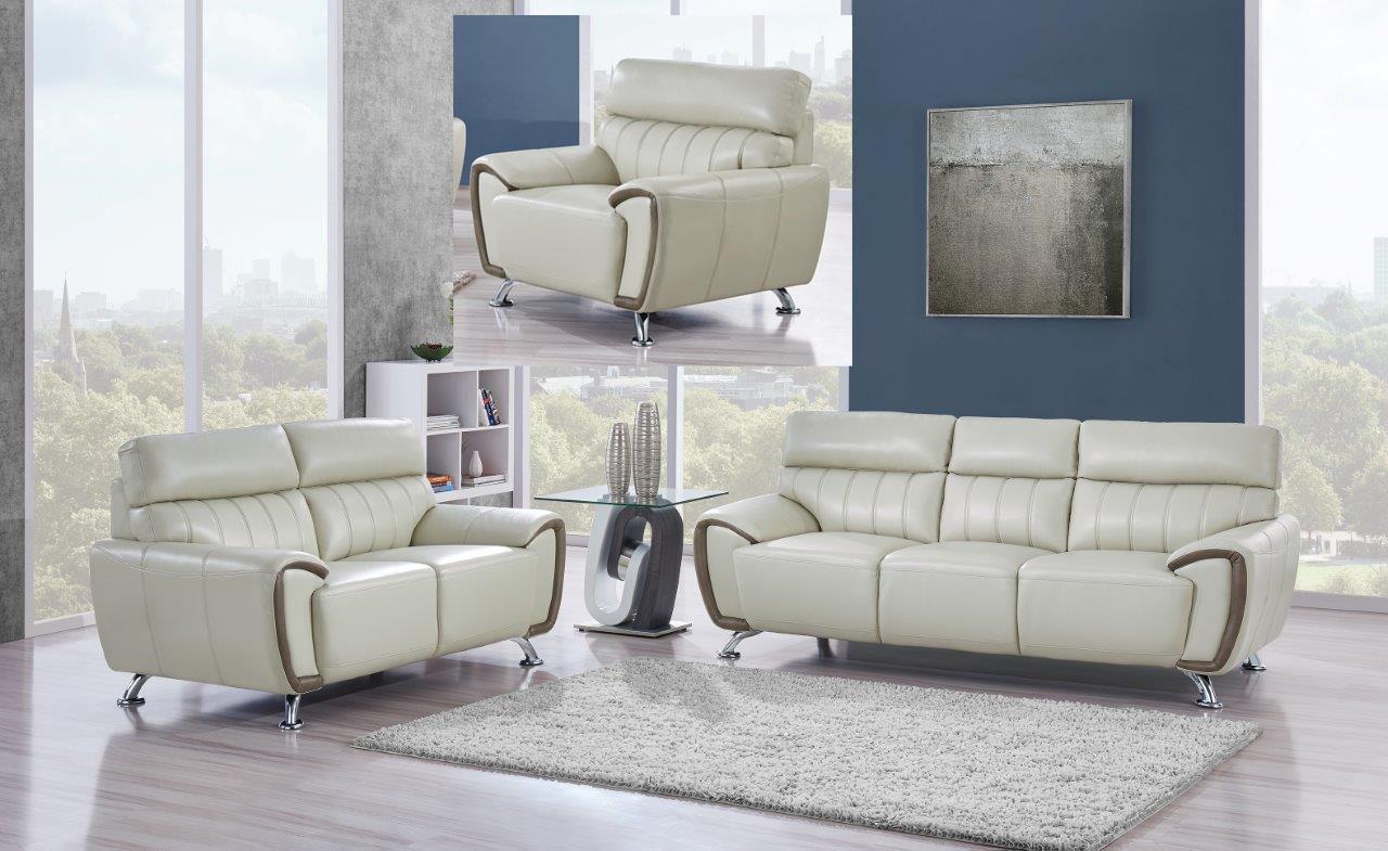 

    
Global Furniture U8750 PEARL Contemporary White Pearl Leather Gel Sofa Set 3Pcs
