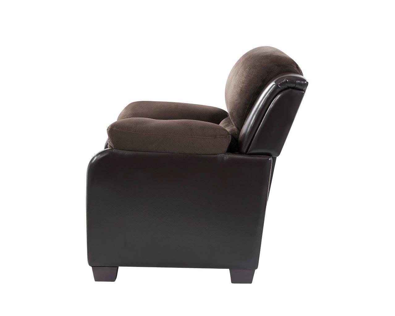 

    
 Shop  Global Furniture U880018KD Contemporary Chocolate Microfiber Sofa Set 3Pcs
