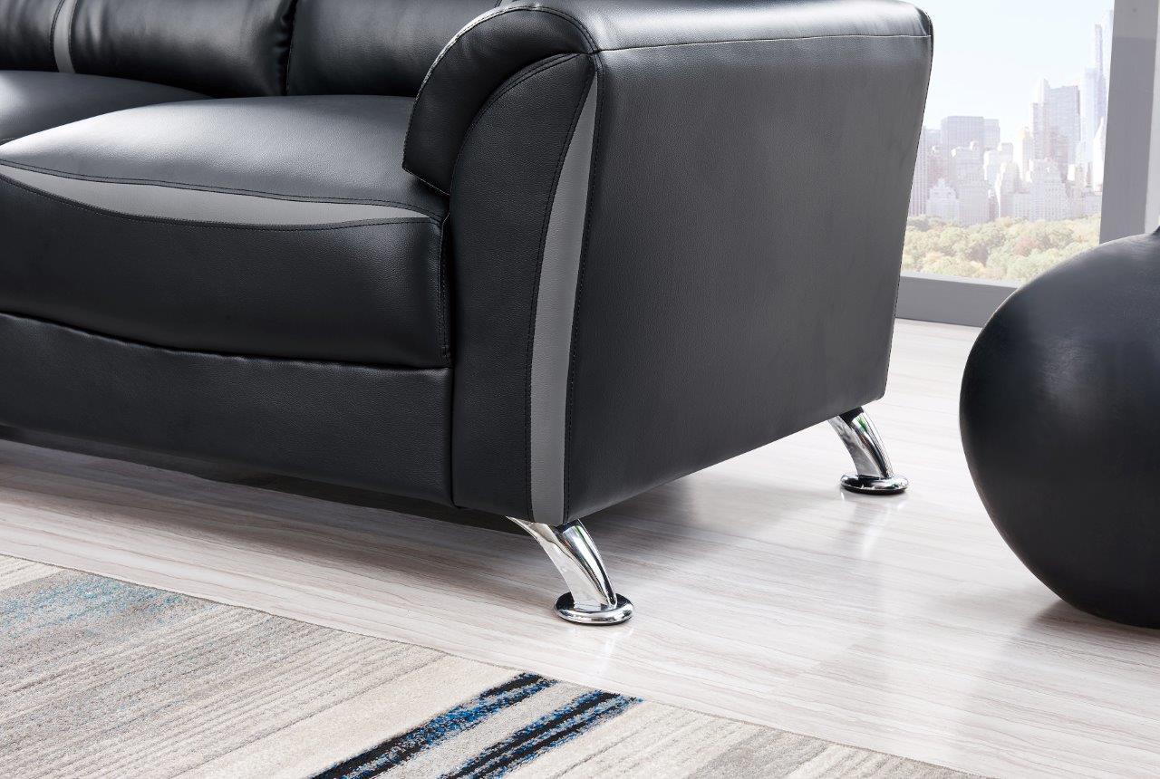 

    
U9100 BL/GR -Sofa Set-2 Global Furniture U9100 BL/GR Contemporary Black/Grey Leather Gel Sofa Set 2Pcs
