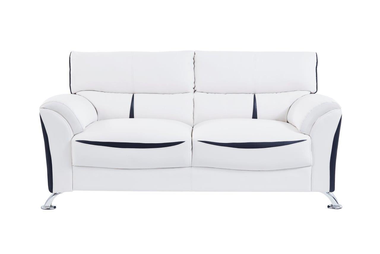 

    
Global Furniture U9100 WH/BL Contemporary White/Black Leather Gel Sofa Set 2Pcs
