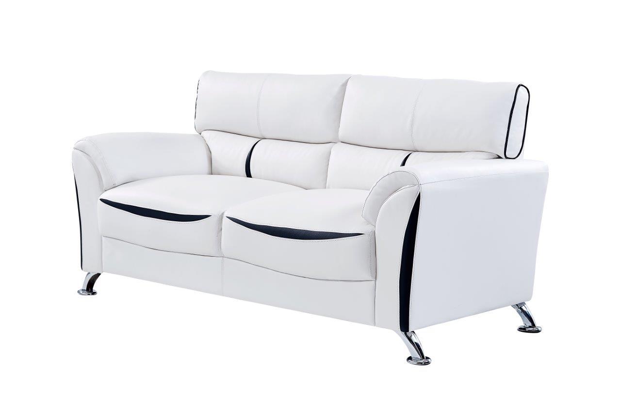 

    
Global Furniture USA U9100 Sofa Loveseat White U9100 WH/BL -Sofa Set-2
