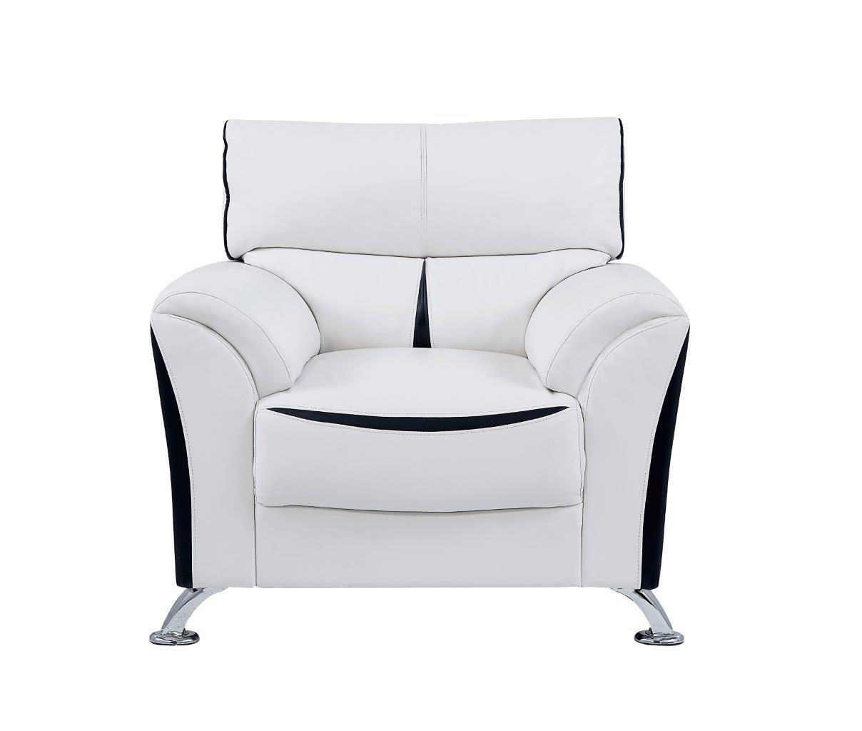 

        
00669439370674Global Furniture U9100 WH/BL Contemporary White/Black Leather Gel Sofa Set 3Pcs
