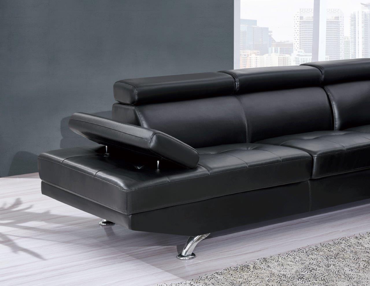

        
Global Furniture USA U9782-BL Sectional Sofa Black leather gel 00887179018025
