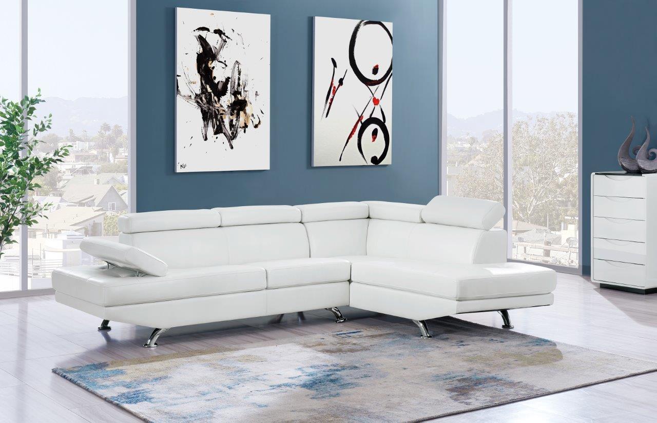 

    
U9782 Modern White Leather Gel Two-piece Sectional Sofa Global USA
