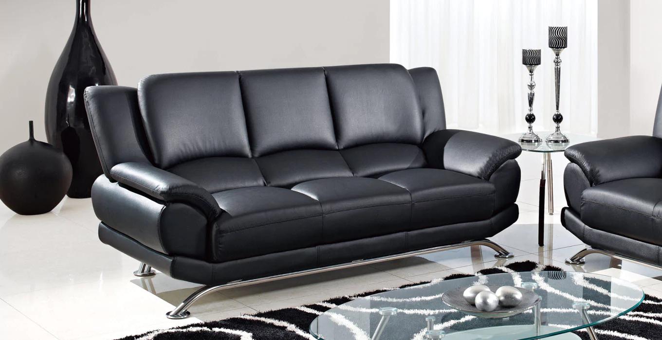 

        
Global Furniture USA U9908-BL Sofa Loveseat and Chair Set Black Bonded Leather 00887179000358
