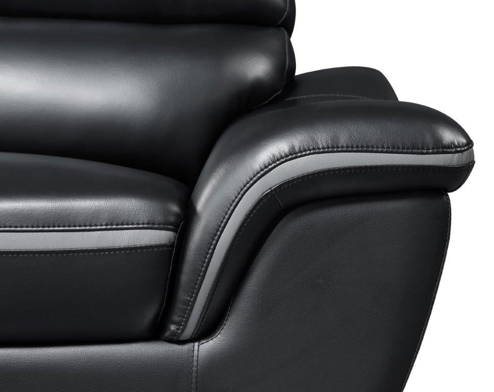 

    
 Shop  Black Premium Leather Match Sofa Set 2 Pcs Contemporary Global United 168
