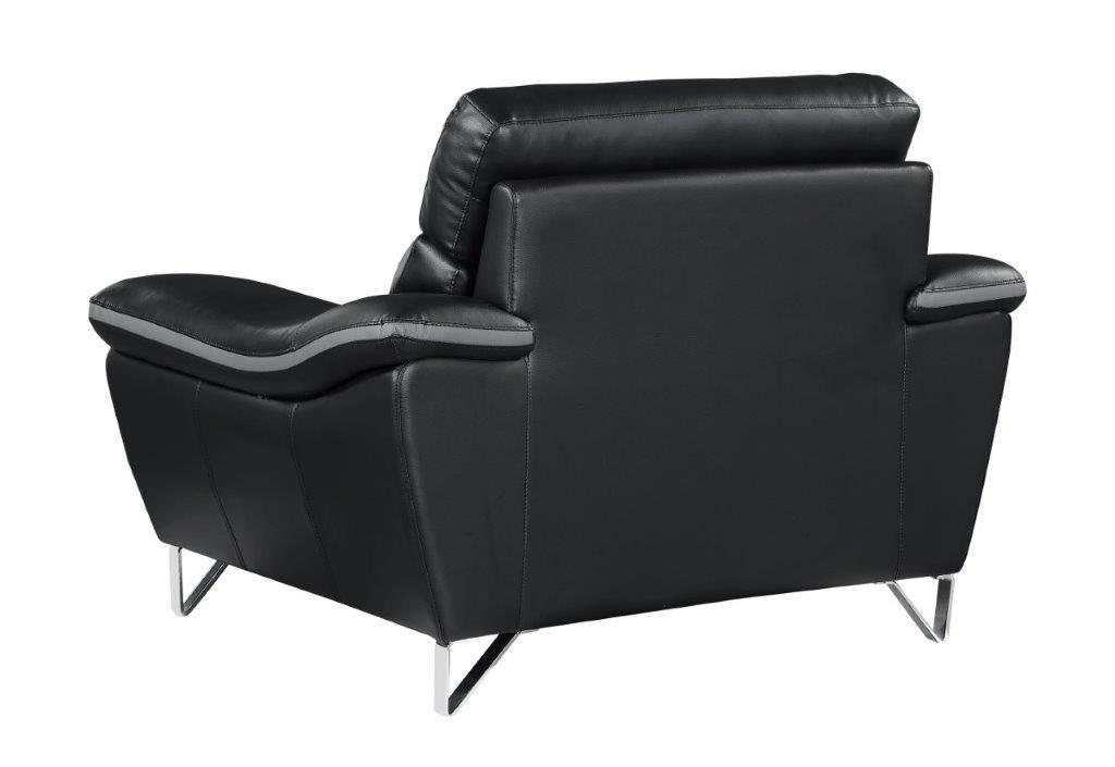 

    
 Order  Contemporary Black Premium Leather Match Sofa Set 3Pcs Global United 168
